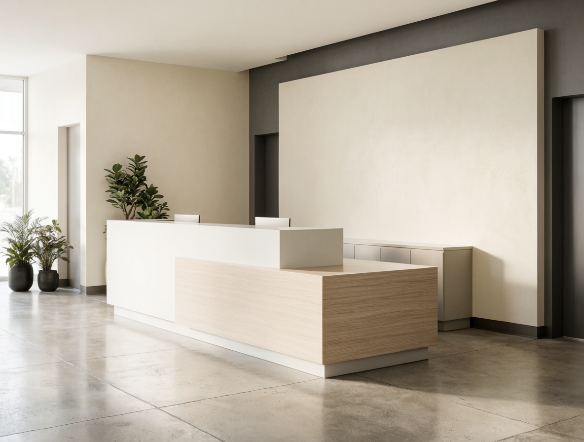 Modern clinic reception desk